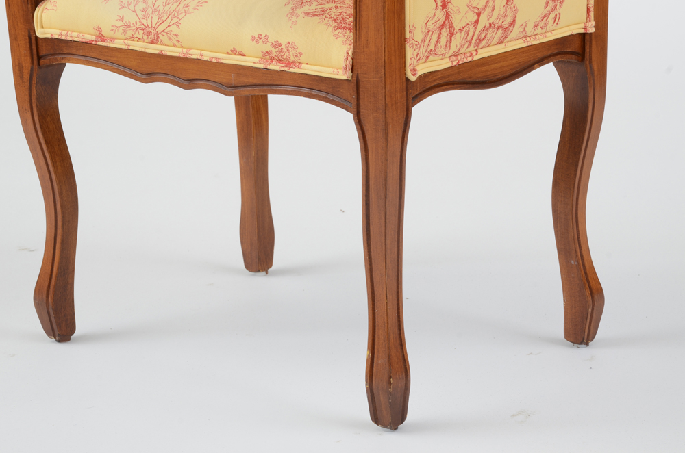 Toile Upholstered Individual Bench Seat