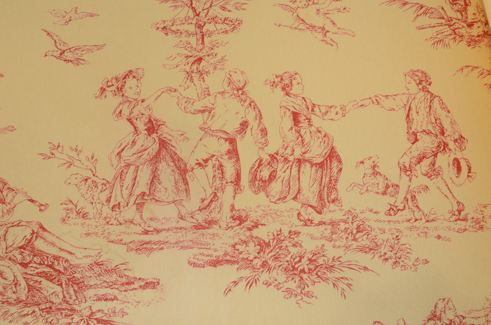 Toile Upholstered Individual Bench Seat