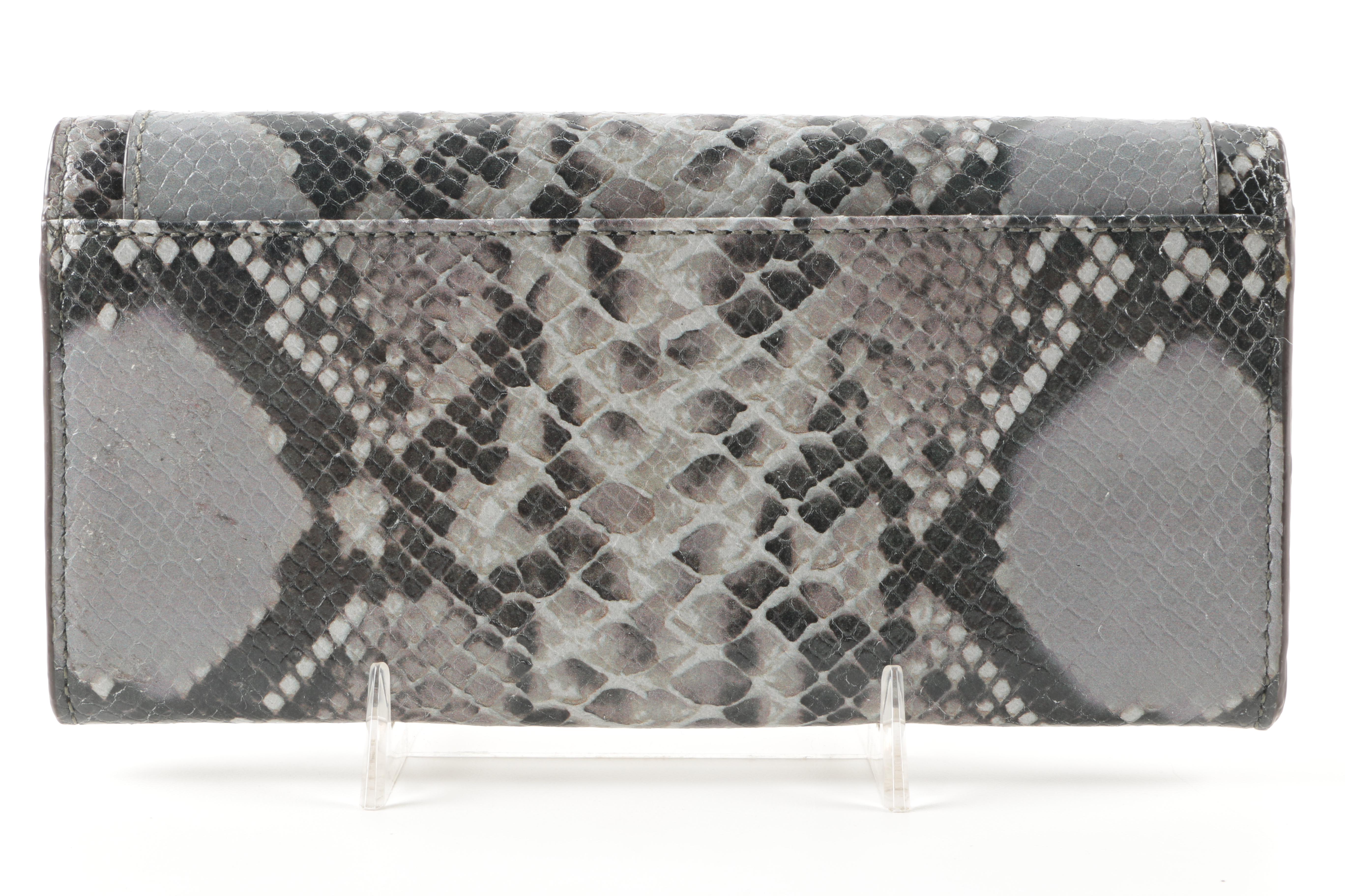 Coach Python Embossed Leather "Kristin" Wallet and Zip Wallet