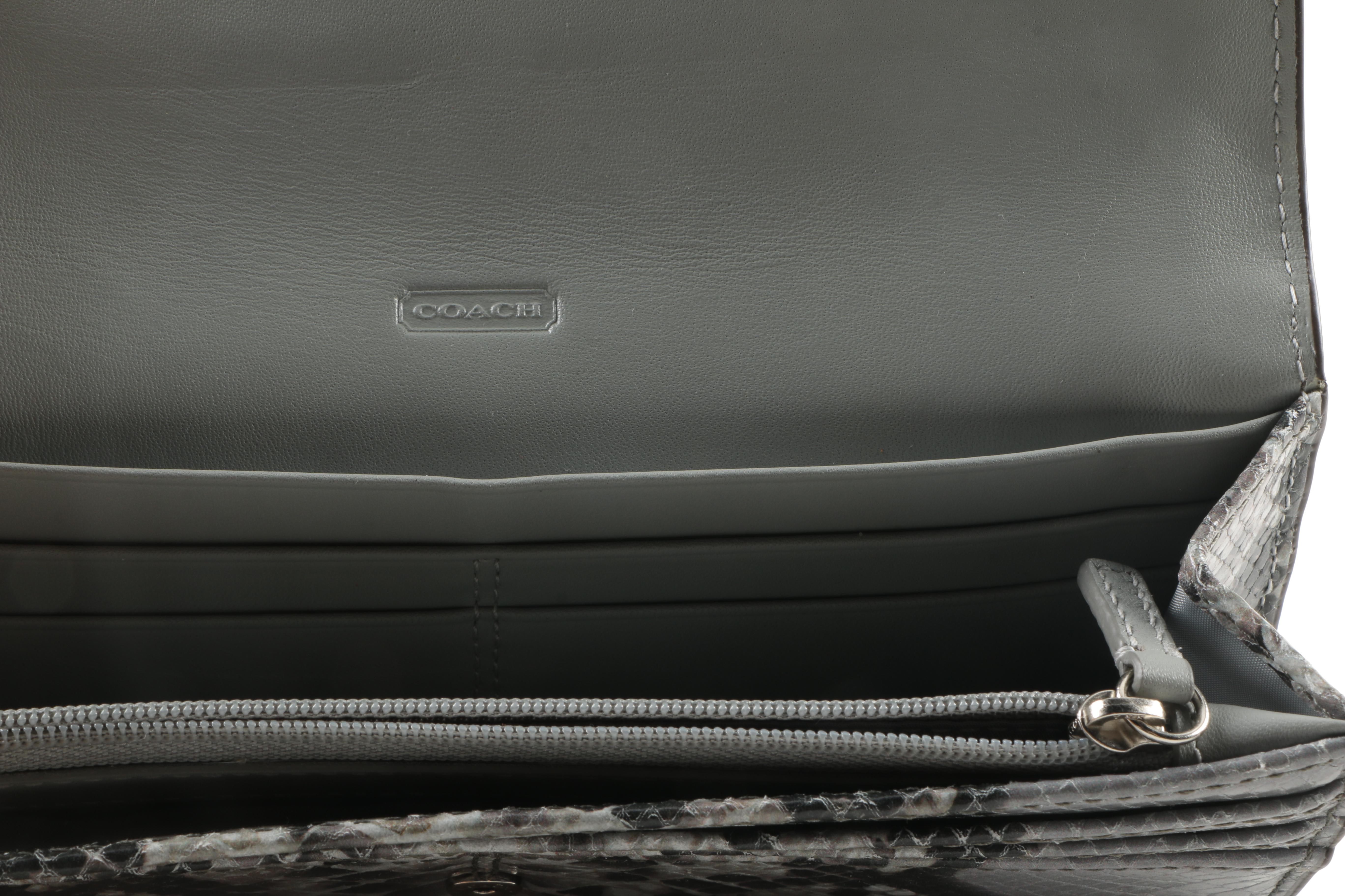 Coach Python Embossed Leather "Kristin" Wallet and Zip Wallet