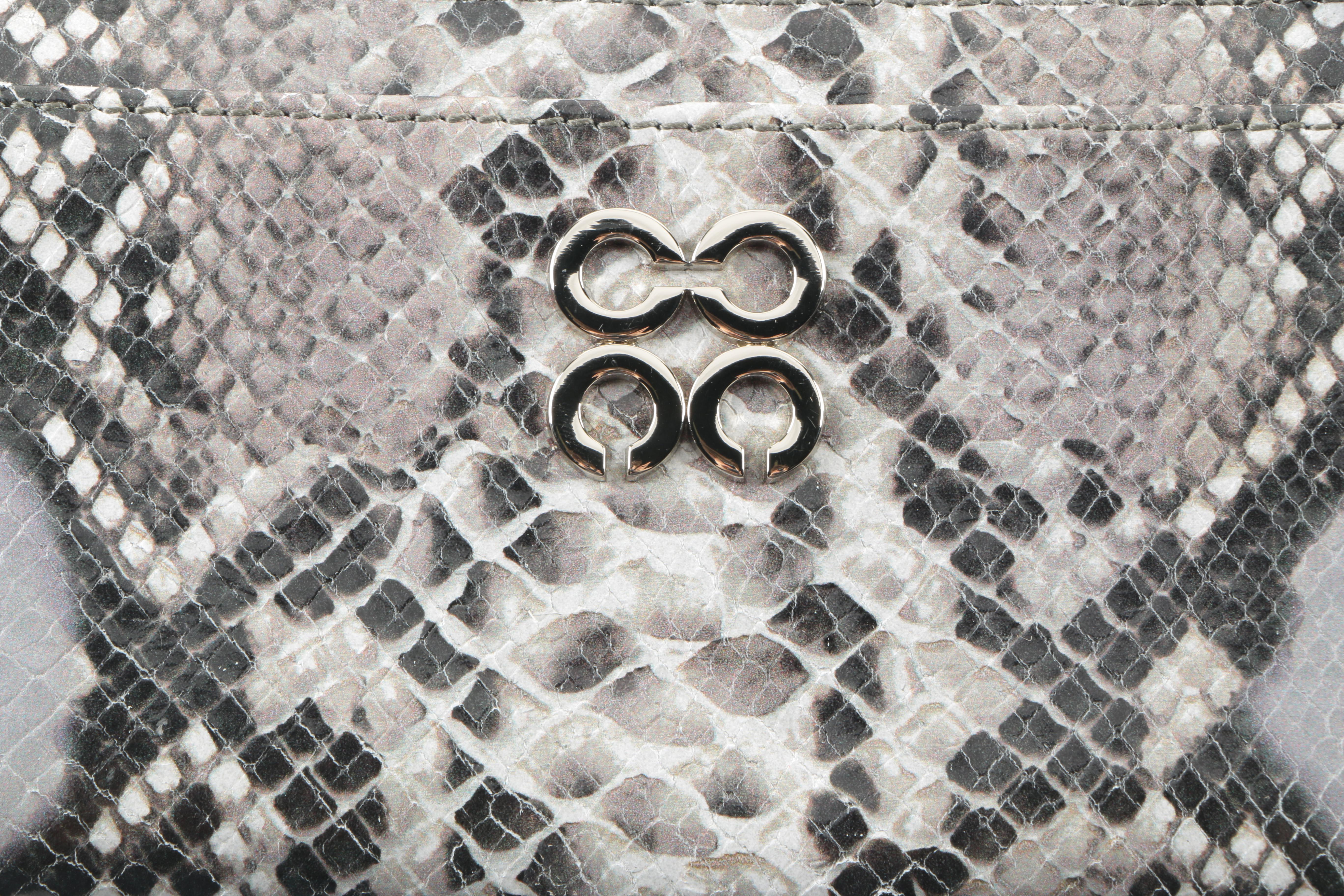 Coach Python Embossed Leather "Kristin" Wallet and Zip Wallet