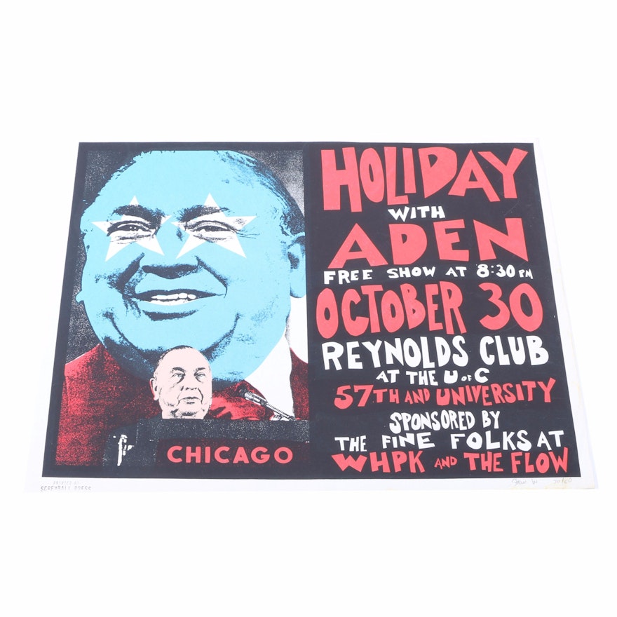 Steve Walters Signed Limited Edition Serigraph Poster "Holiday with Aden"
