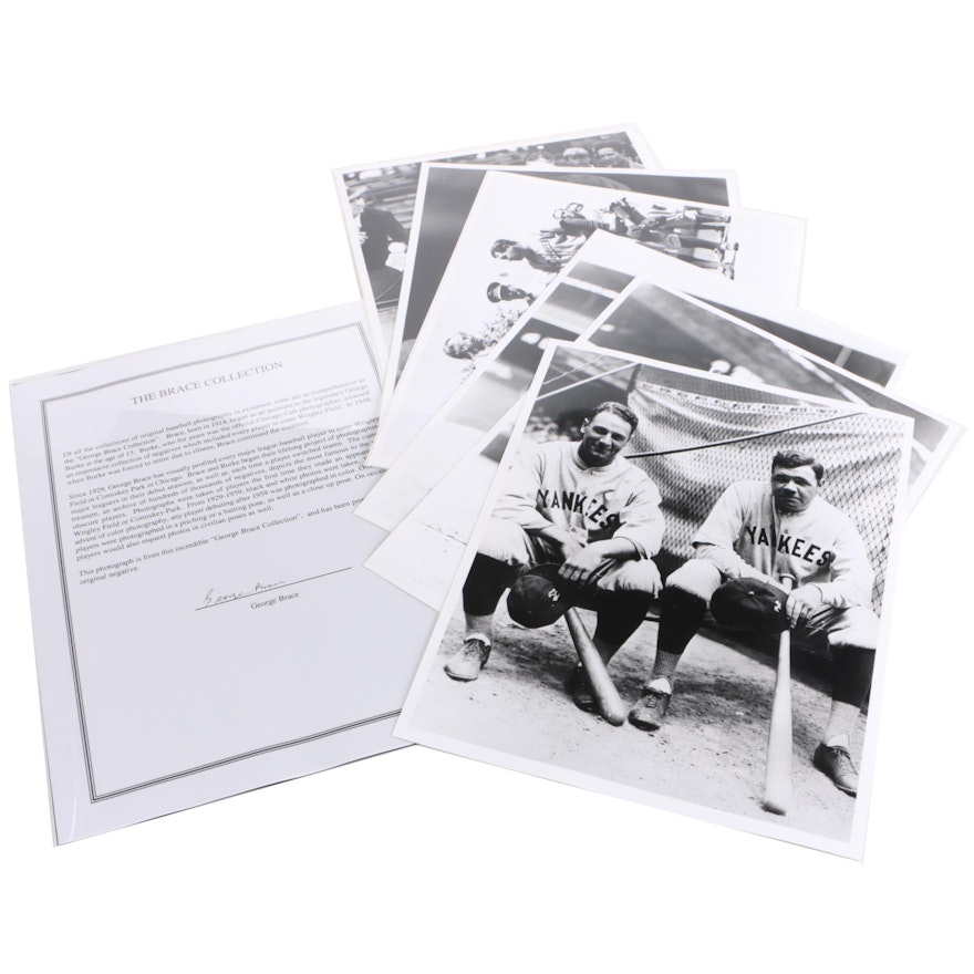 Collection of George Brace Photographs of Babe Ruth and Lou Gehrig