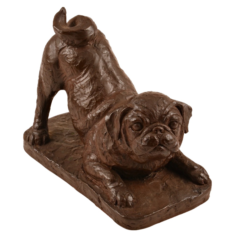 Doris Lindner Signed Pug Bookend