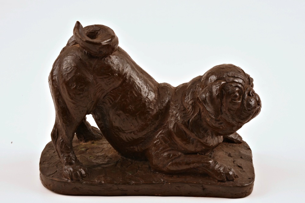 Doris Lindner Signed Pug Bookend