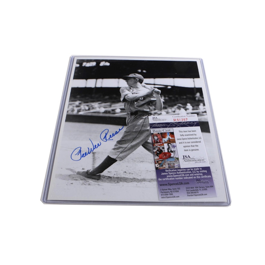 Pee Wee Reese Signed Photograph With Certificate of Authenticity