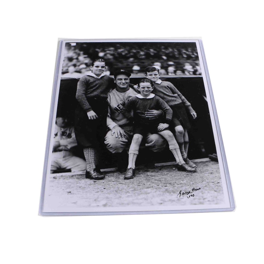 George Brace Signed Photograph of Lou Gehrig