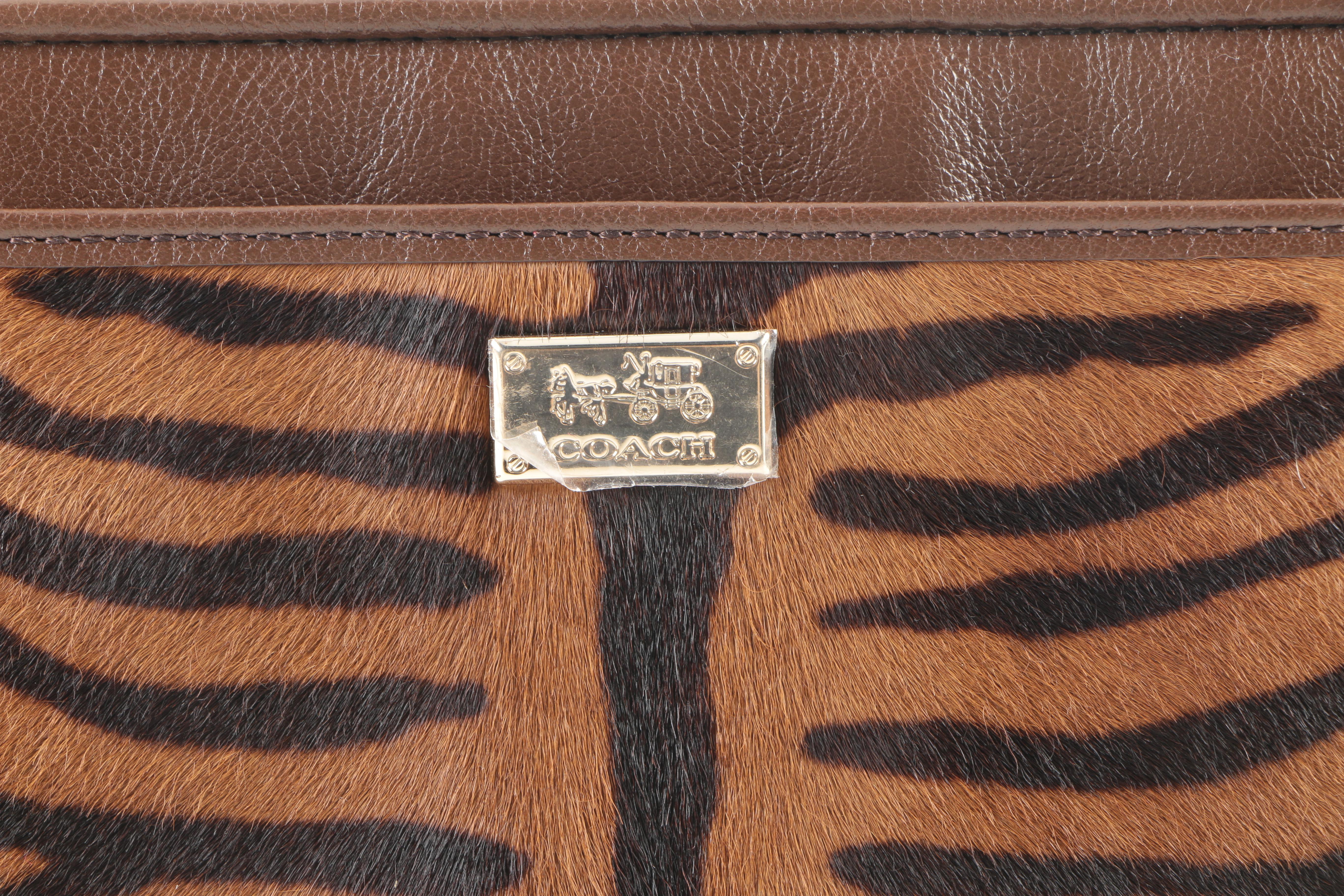 Coach "Madison" Flat Clutch in Mixed Haircalf Leather