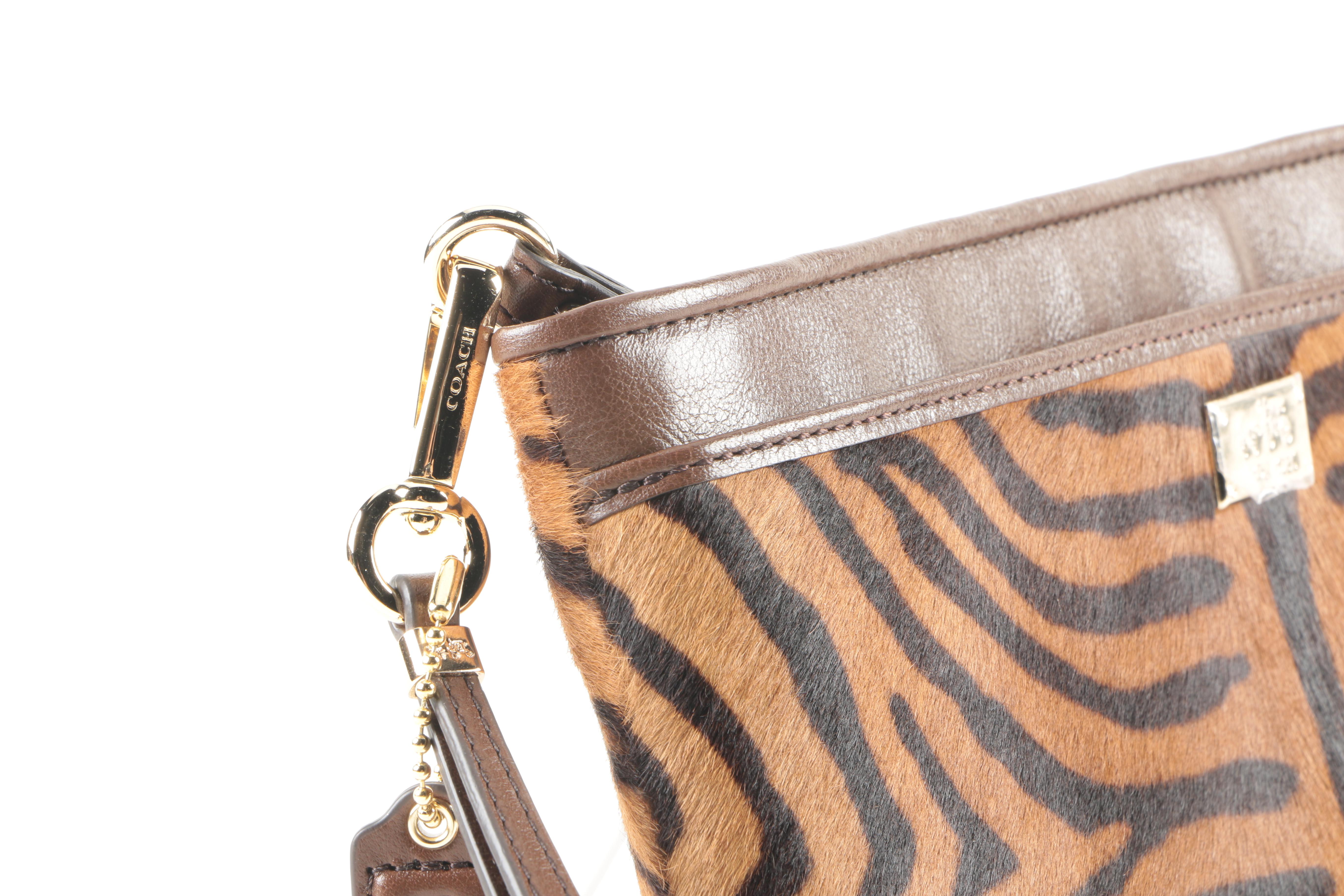 Coach "Madison" Flat Clutch in Mixed Haircalf Leather