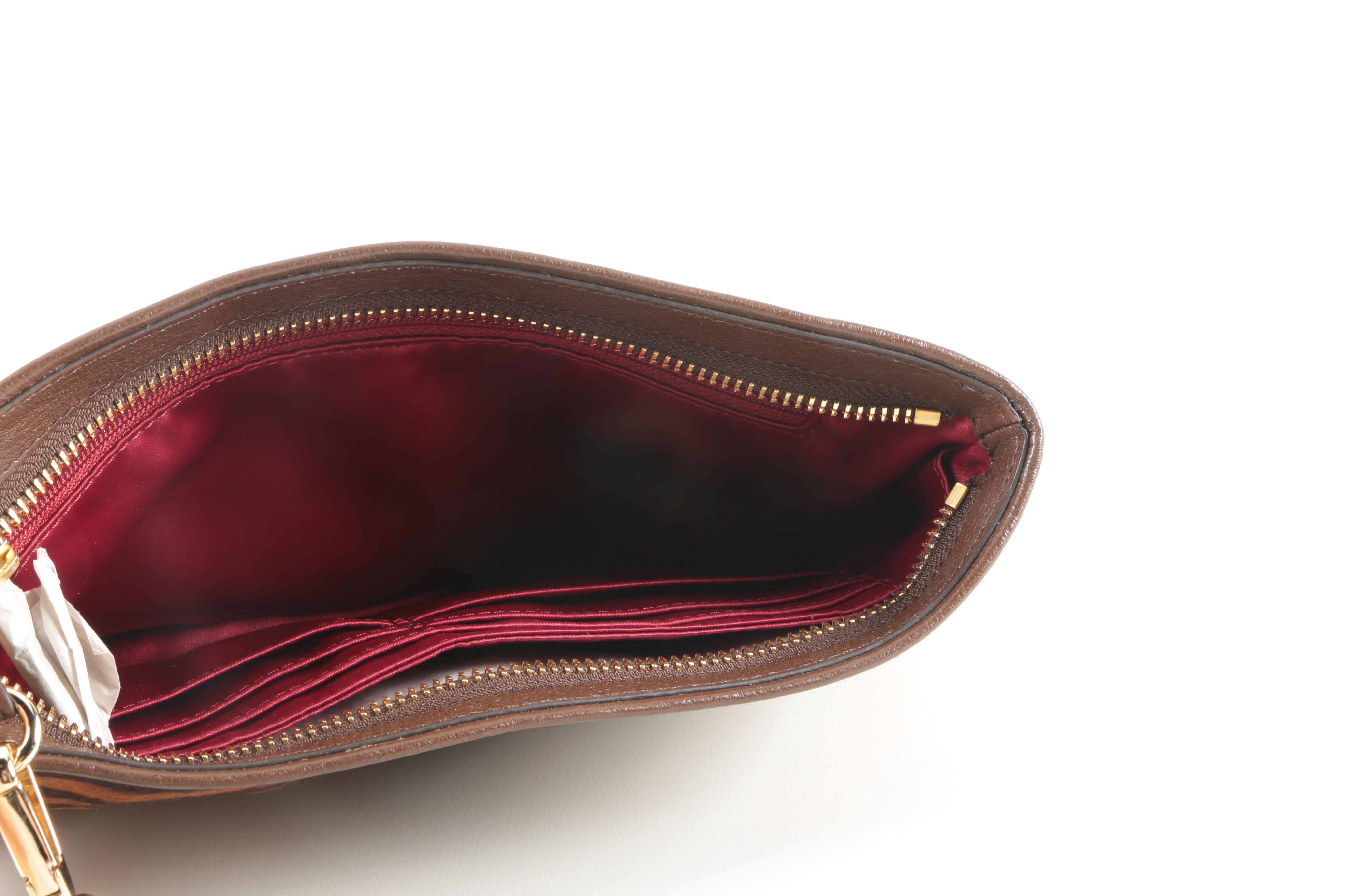 Coach "Madison" Flat Clutch in Mixed Haircalf Leather