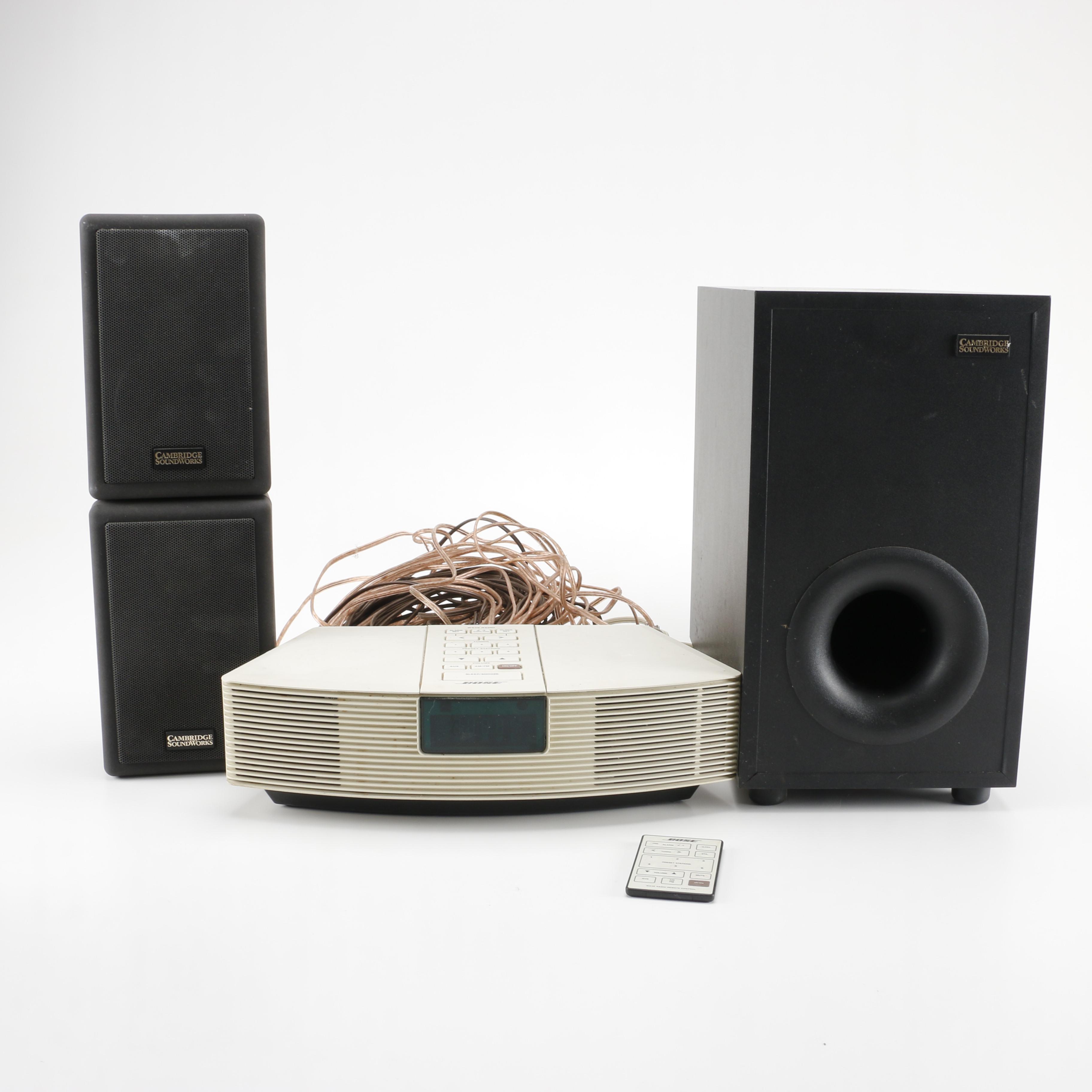 Bose Wave Radio and Cambridge Soundworks Speakers