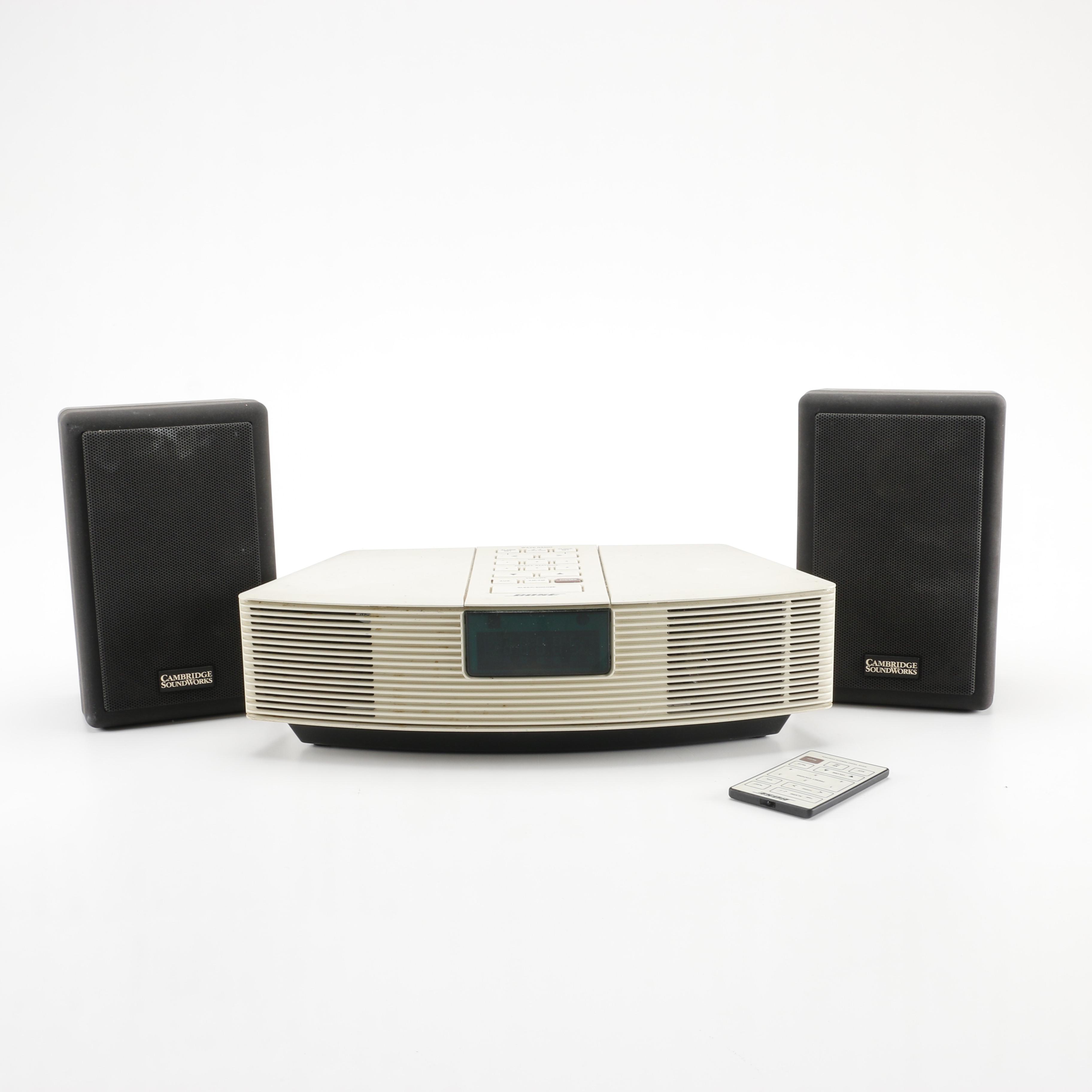 Bose Wave Radio and Cambridge Soundworks Speakers