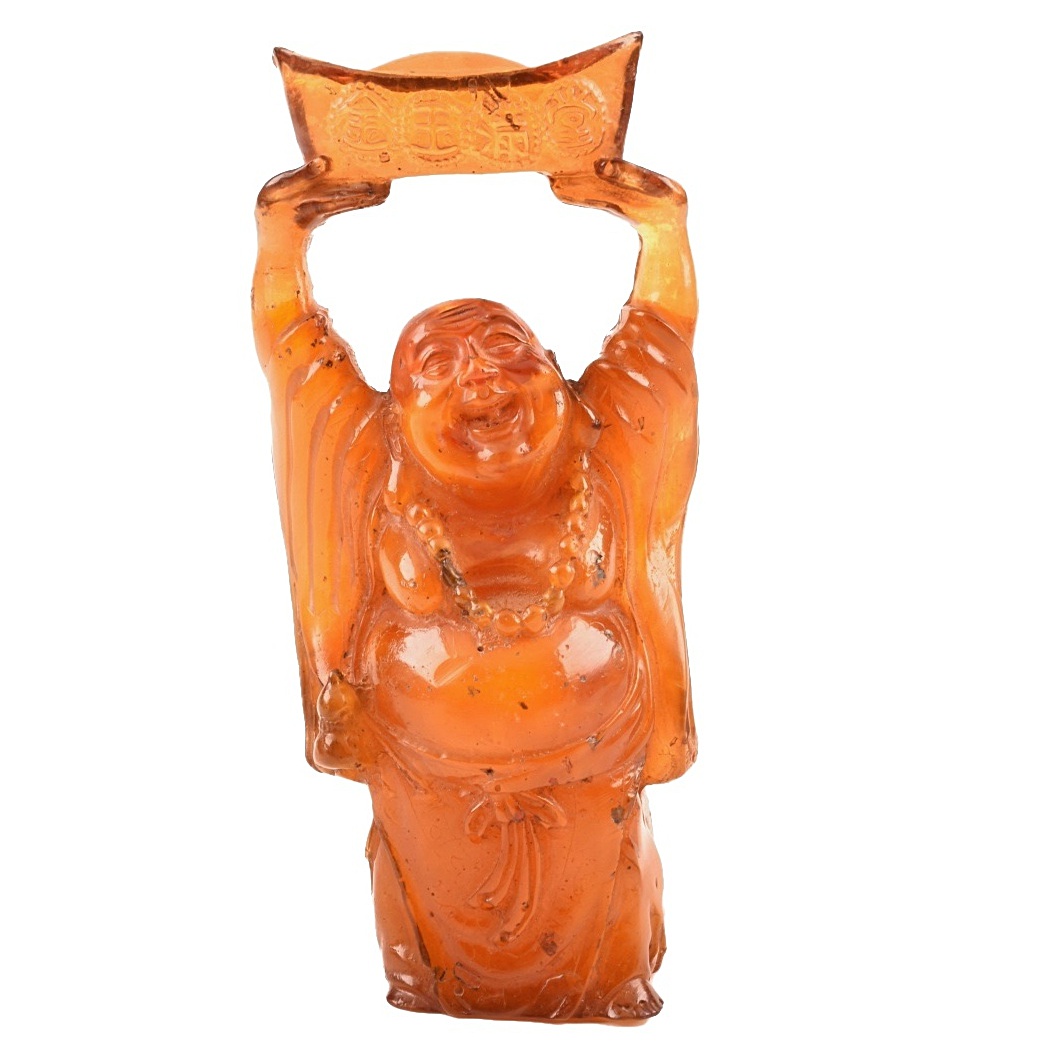Chinese Carved Amber Budai