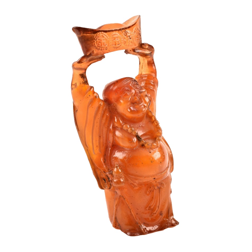Chinese Carved Amber Budai