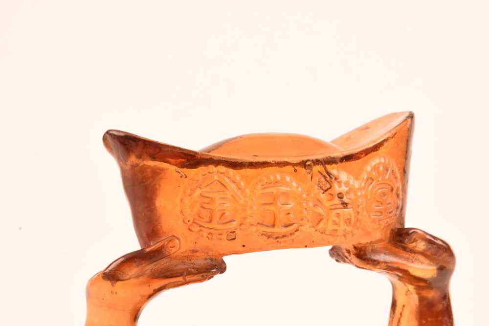 Chinese Carved Amber Budai