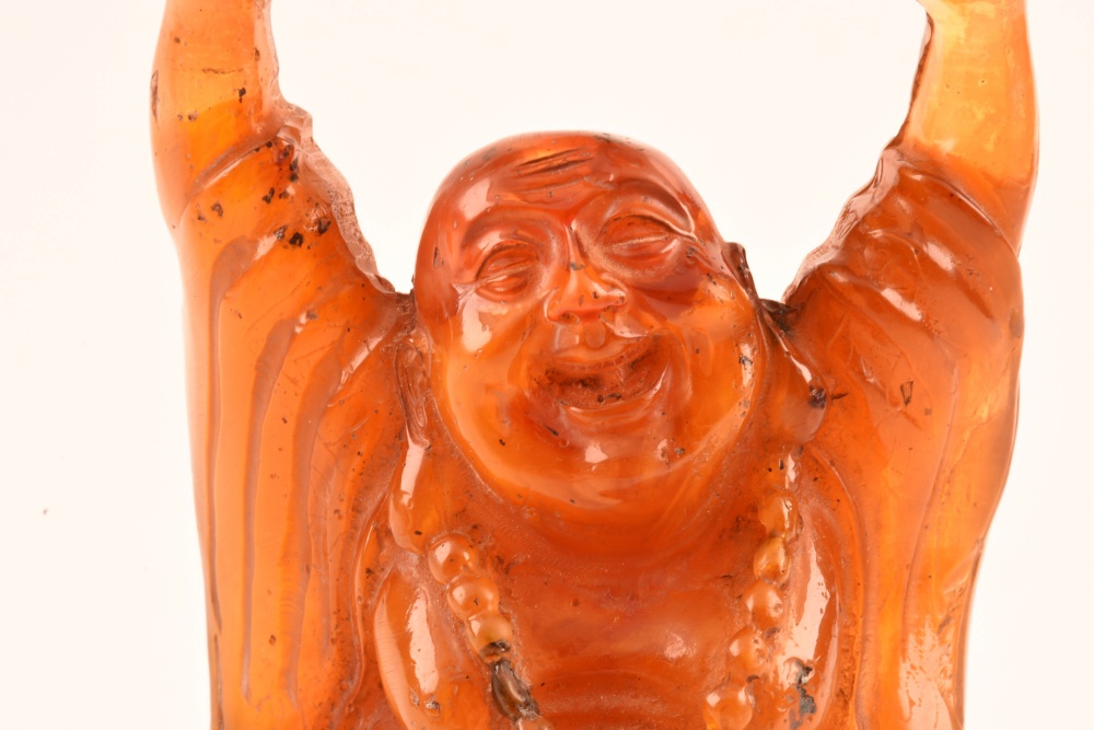 Chinese Carved Amber Budai