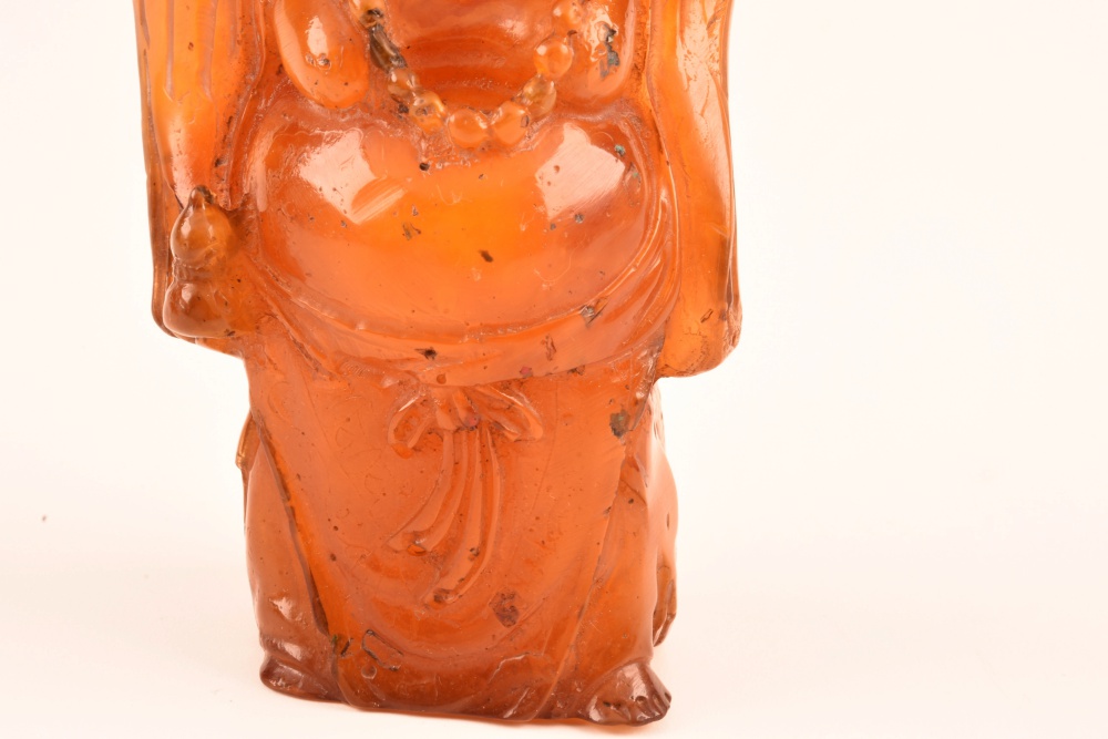 Chinese Carved Amber Budai