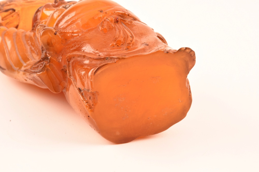 Chinese Carved Amber Budai