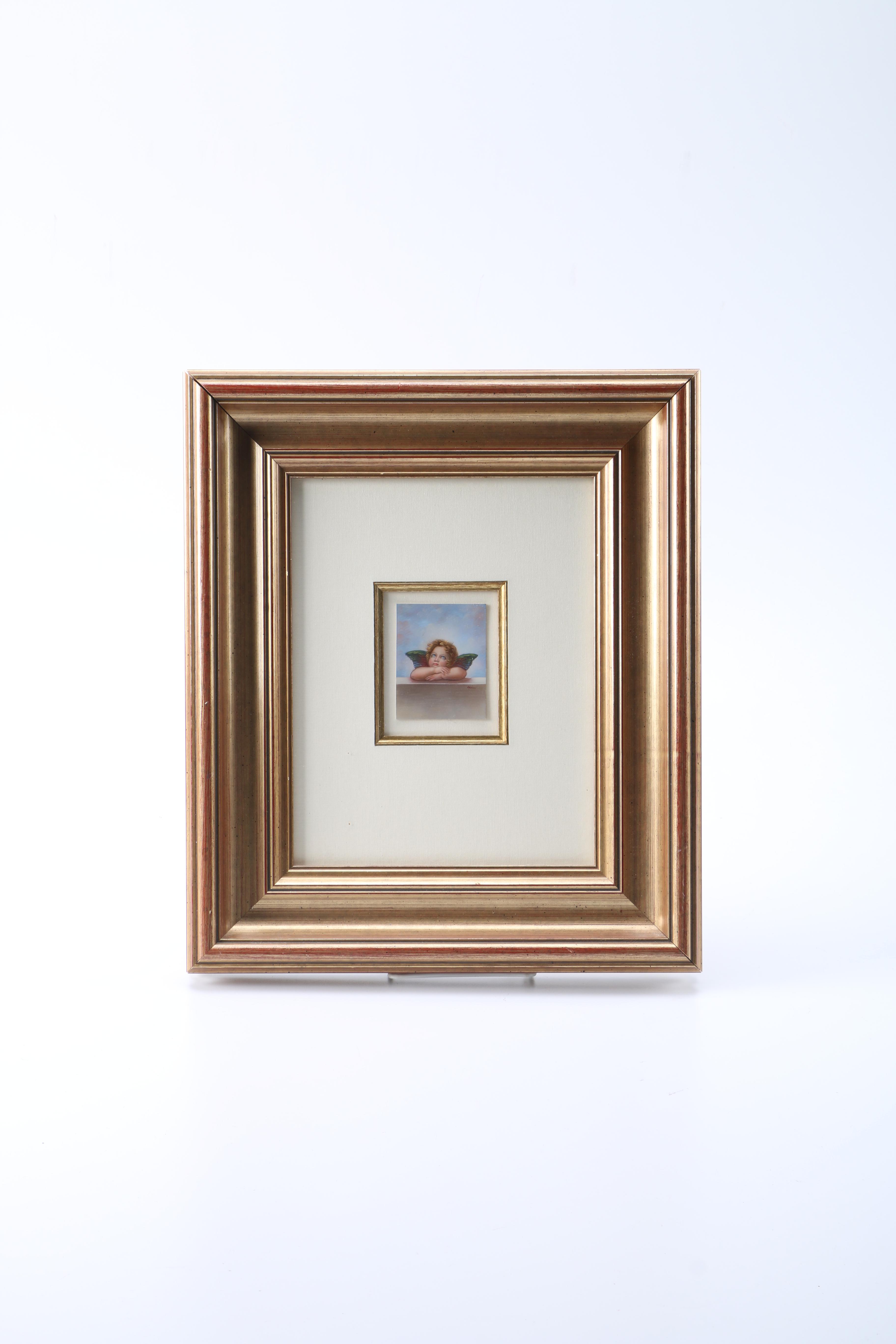 Gouache Painting on Paper After Raphael's "Sistine Madonna"