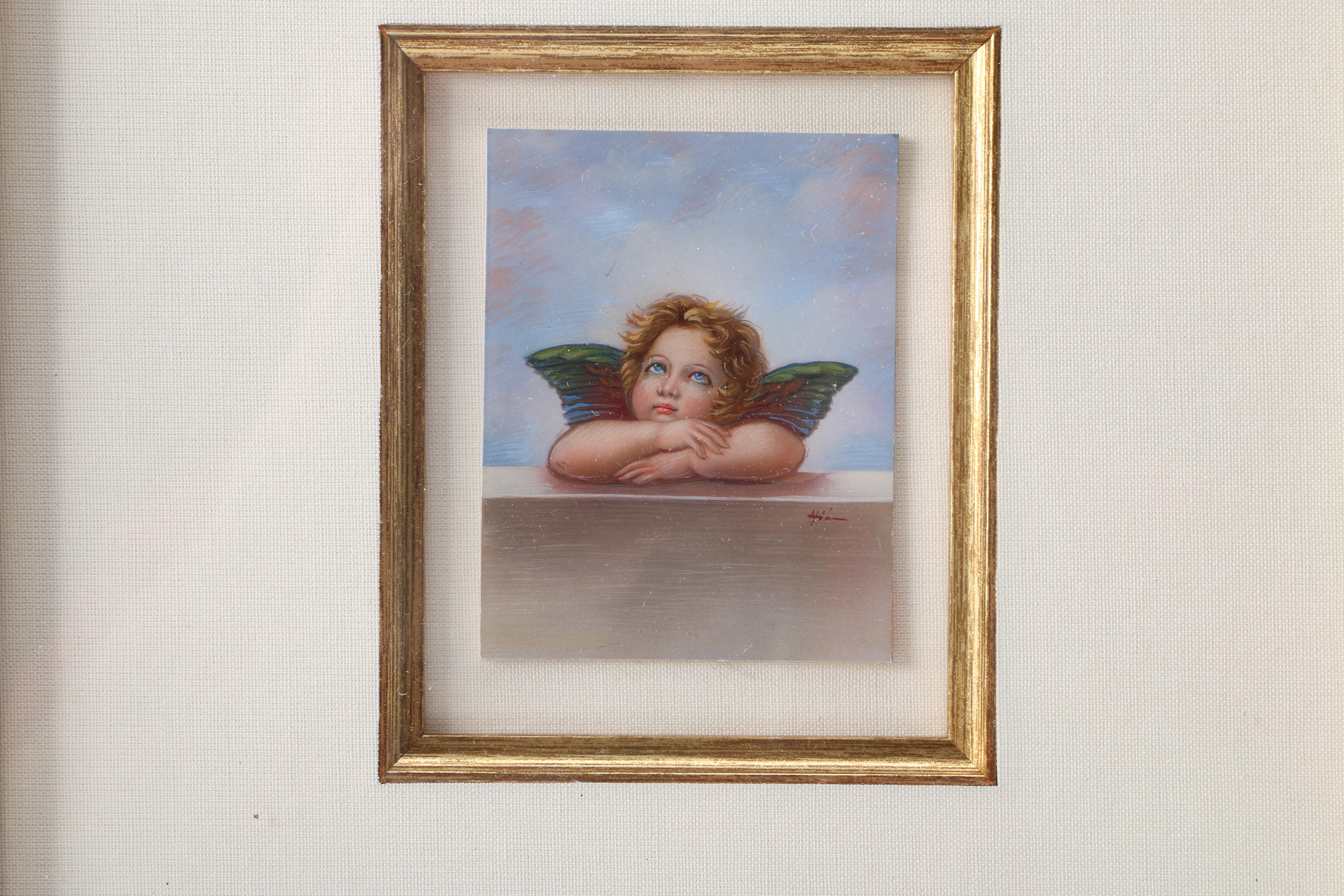 Gouache Painting on Paper After Raphael's "Sistine Madonna"