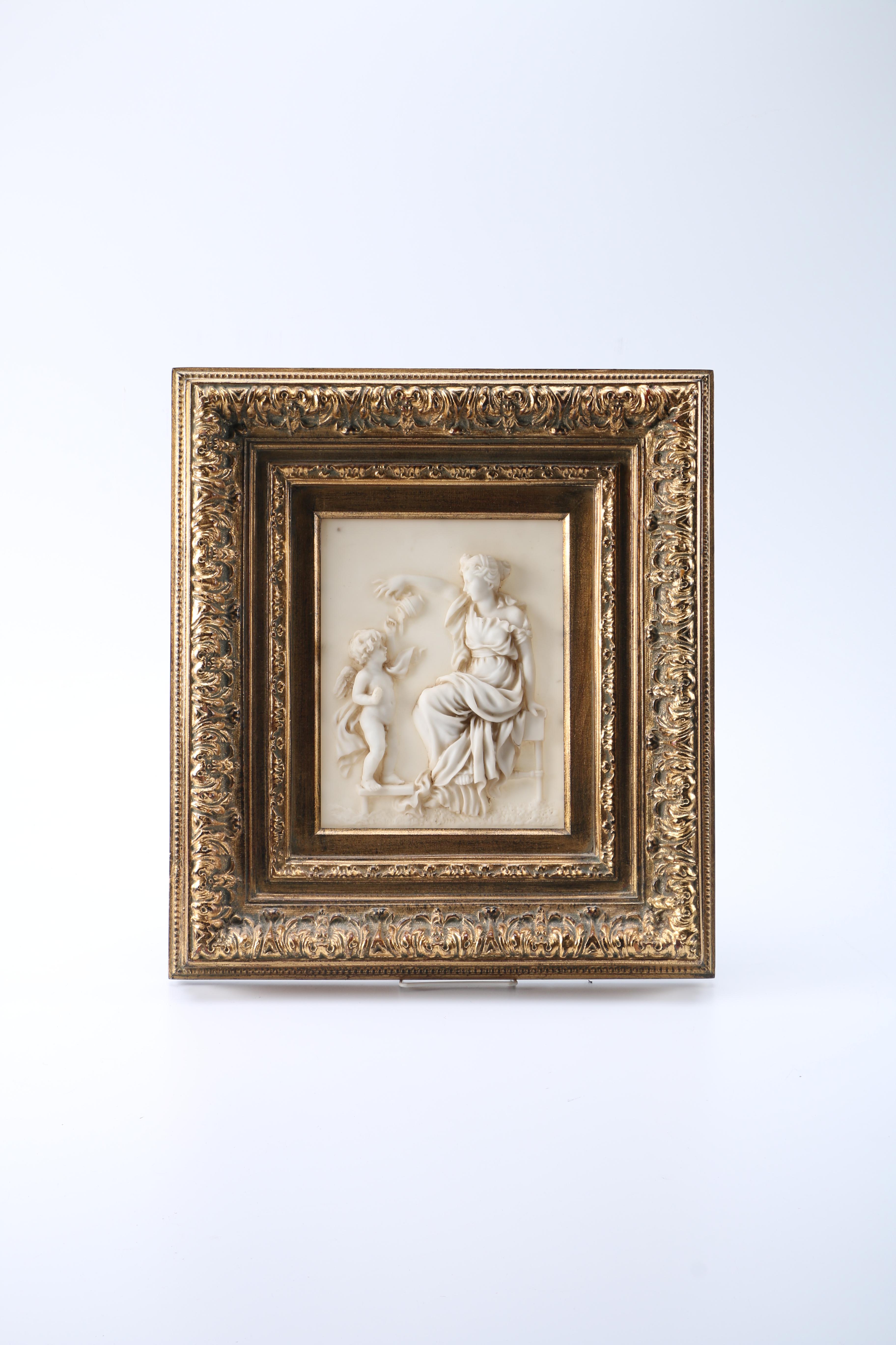 Neoclassical Resin Relief in an Ornate Foliate Frame