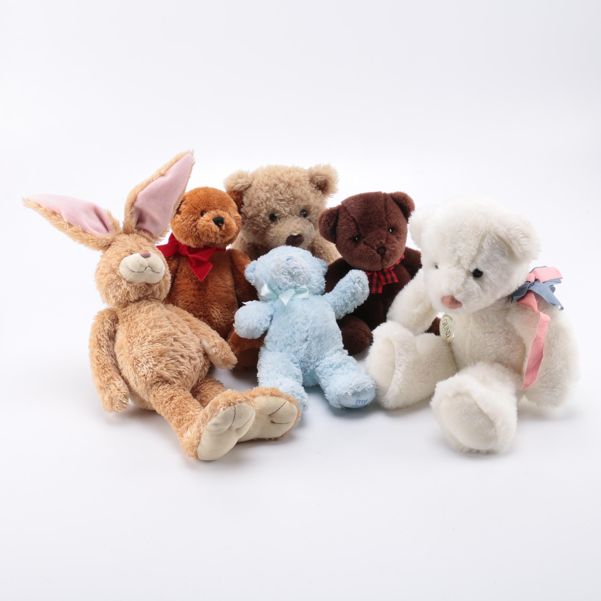 Gund Teddy Bears And Plush Bunny