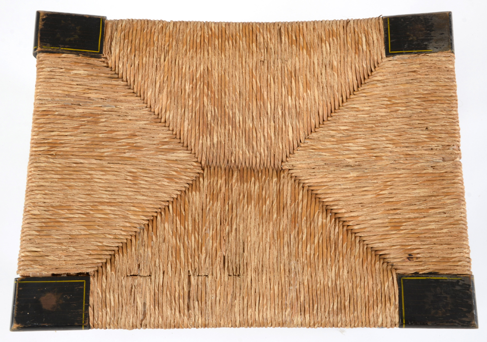 Hitchcock Style Woven Rush Seat Bench