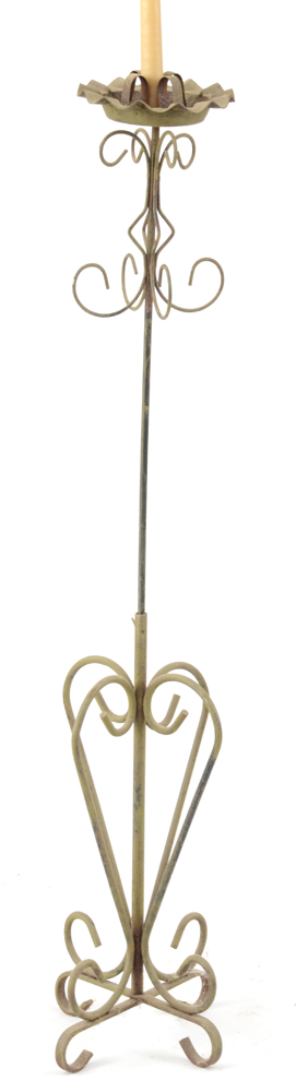 Two Decorative Scrolled Metal Candle Holders