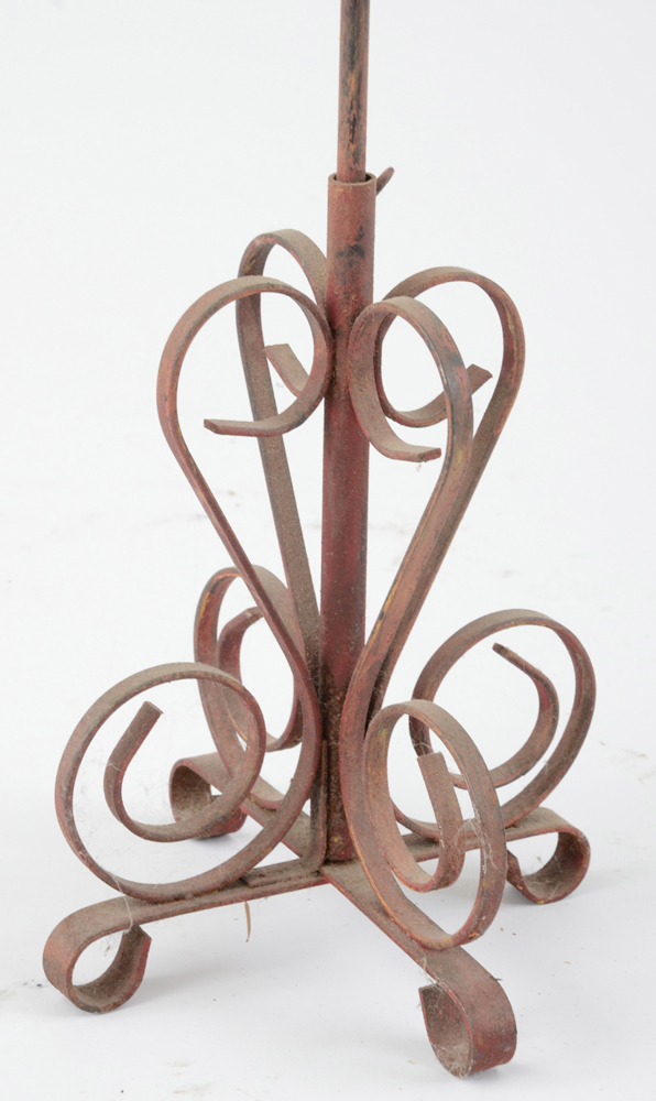 Two Decorative Scrolled Metal Candle Holders