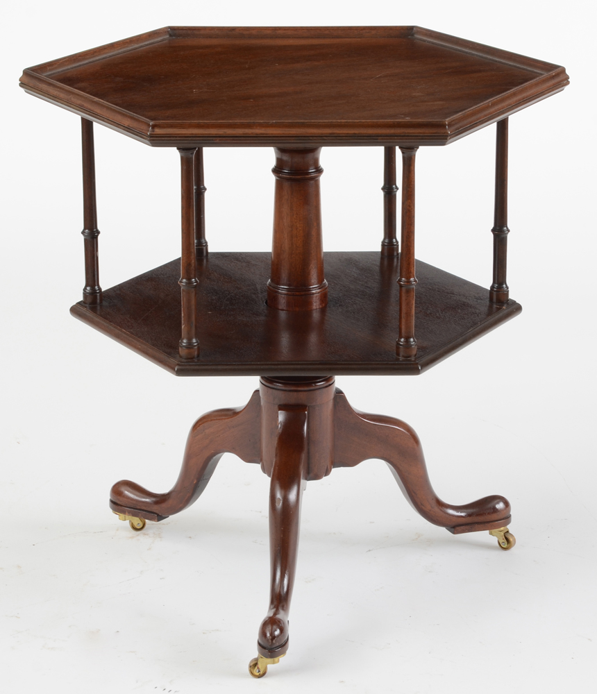 Kittinger Mahogany Hexagonal Dumbwaiter