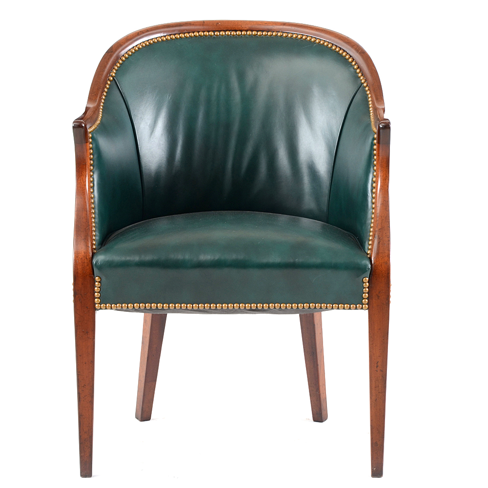 Vintage Mahogany and Leather Tub Chair