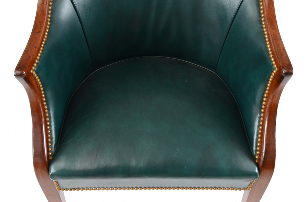 Vintage Mahogany and Leather Tub Chair