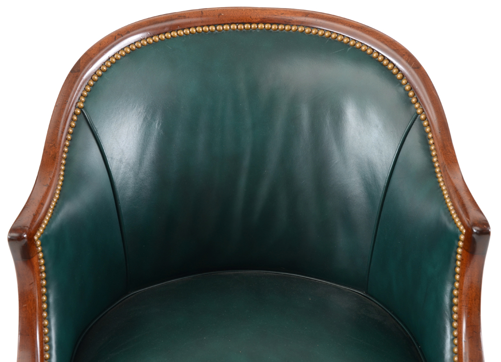 Vintage Mahogany and Leather Tub Chair