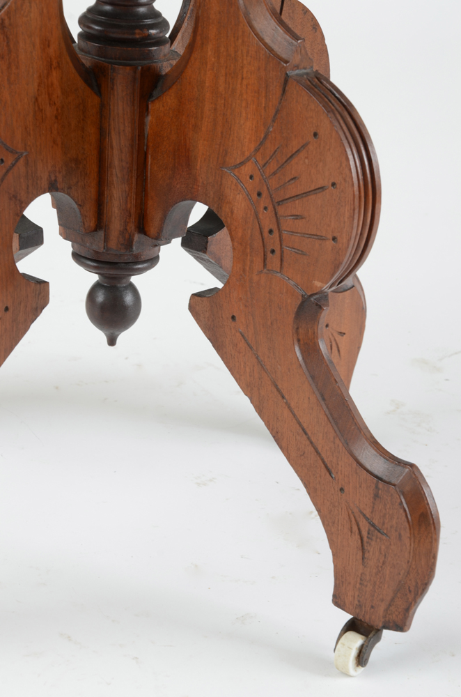 Victorian Eastlake Walnut Parlor Table