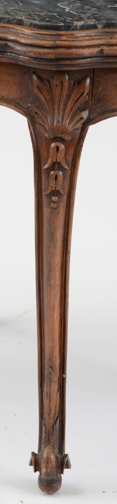 Vintage Accent Table with Black Marble Top