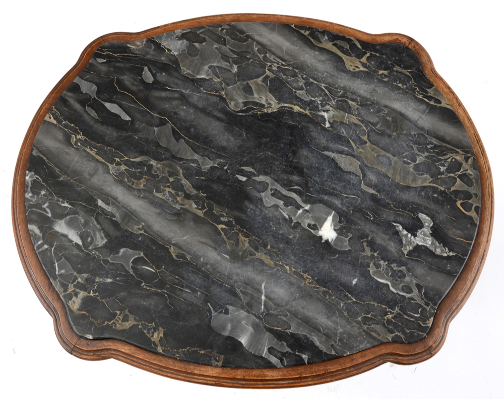 Vintage Accent Table with Black Marble Top