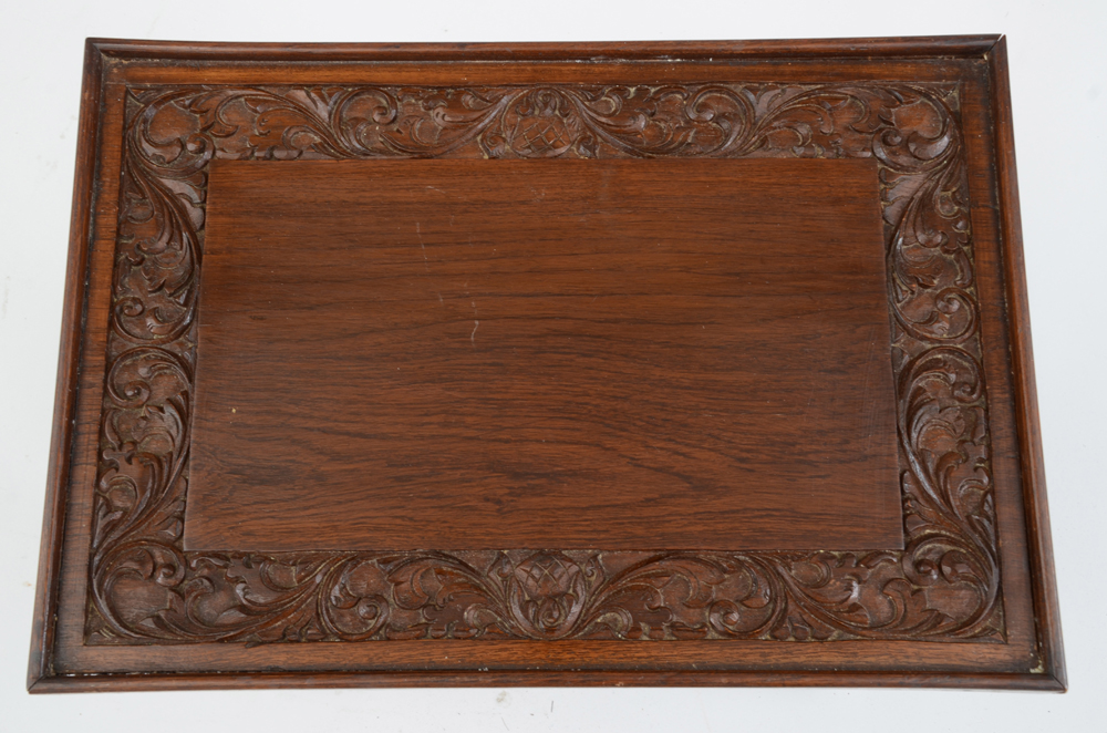 Carved Acanthus Glass Top End Tables