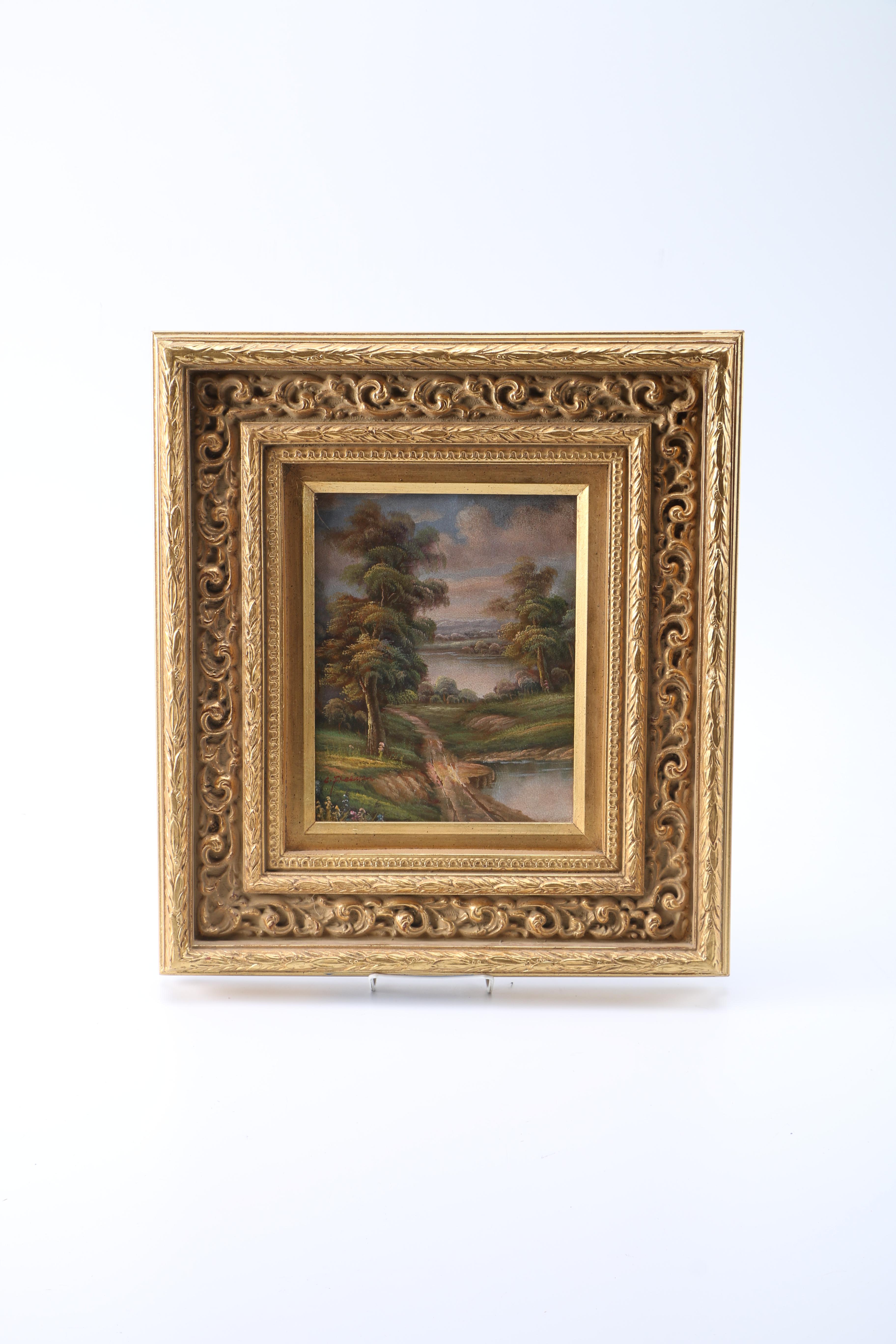 C. Freeman Oil on Canvas River Landscape Scenes