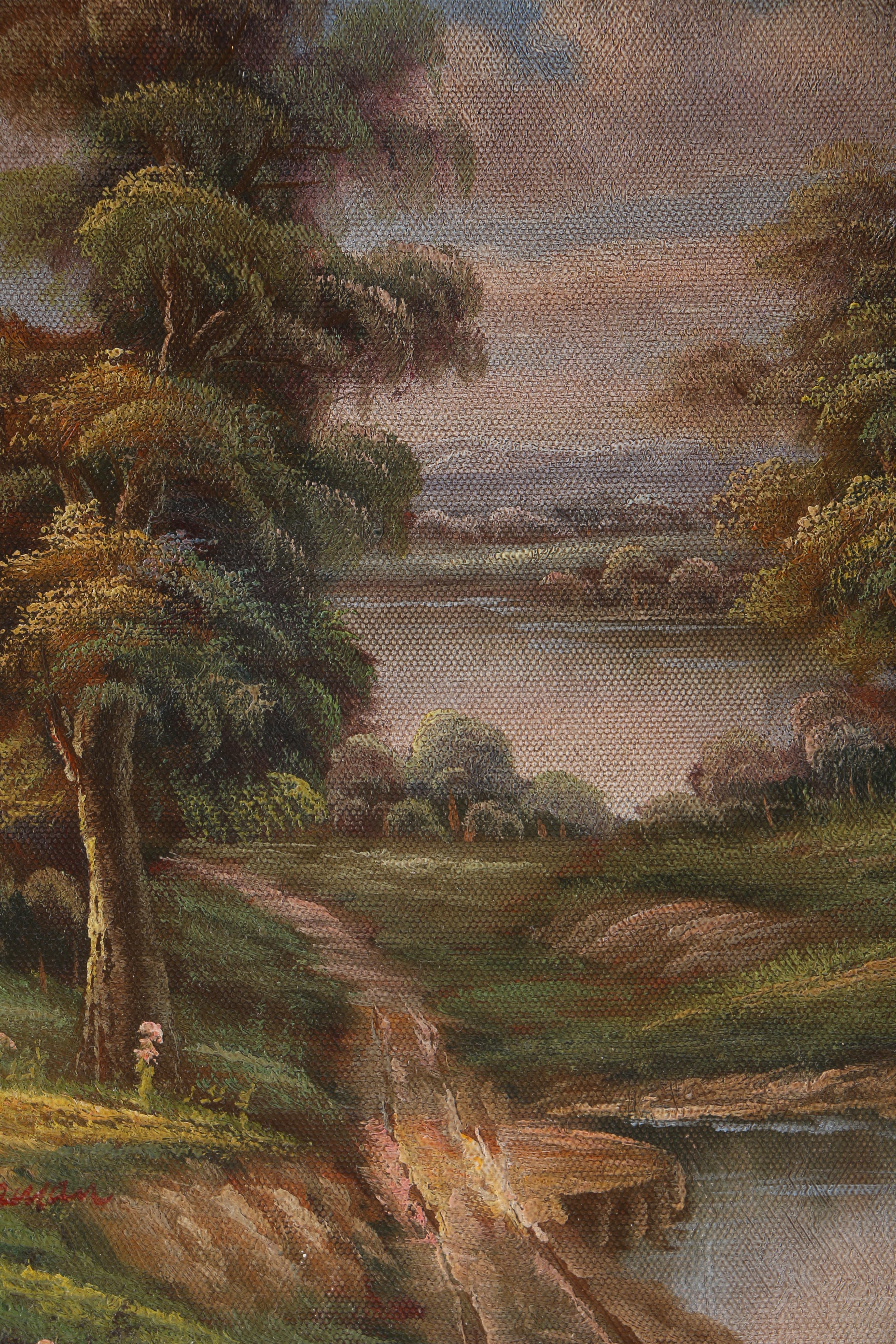 C. Freeman Oil on Canvas River Landscape Scenes