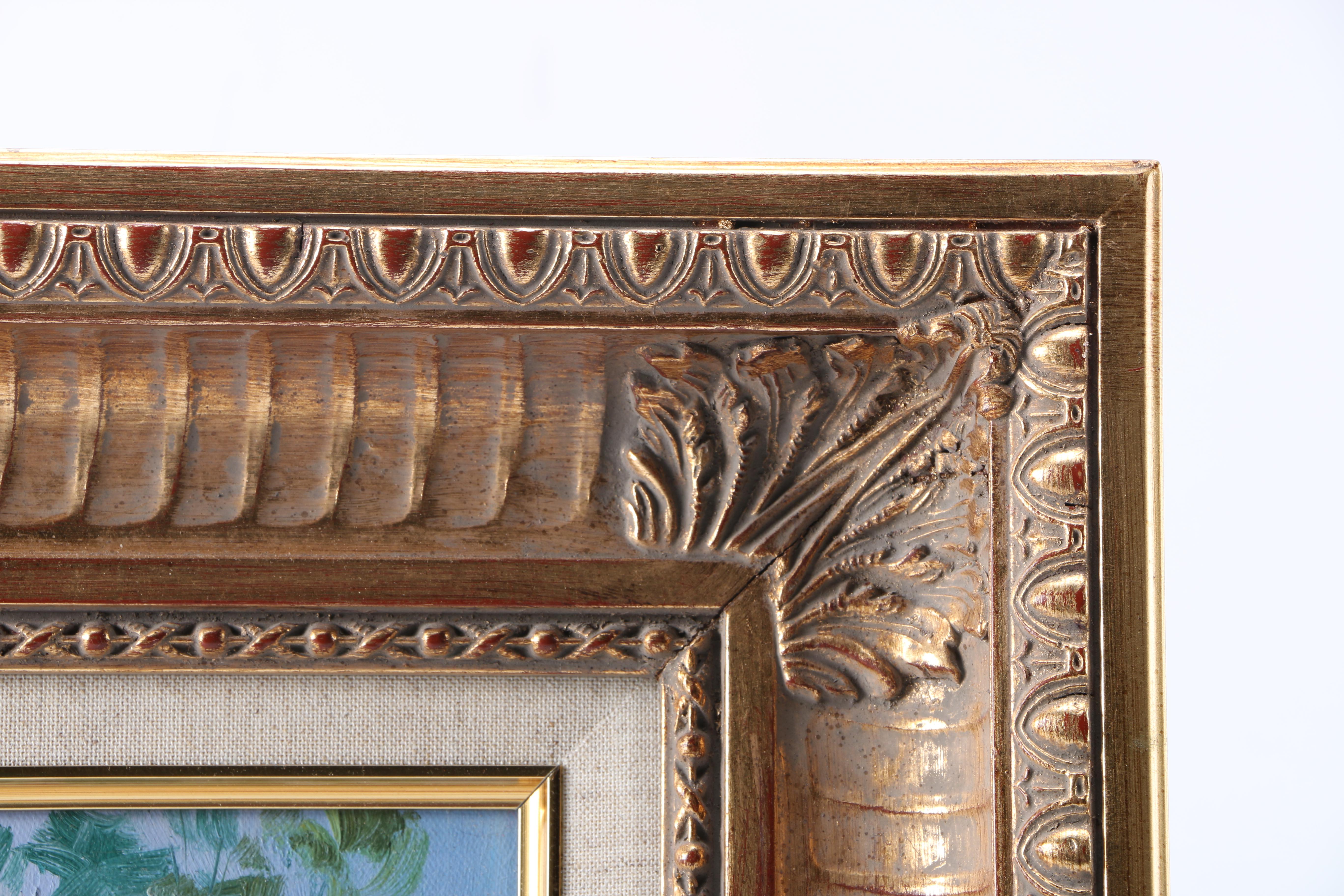 Oil Painting on Canvas of Houses and Floweres