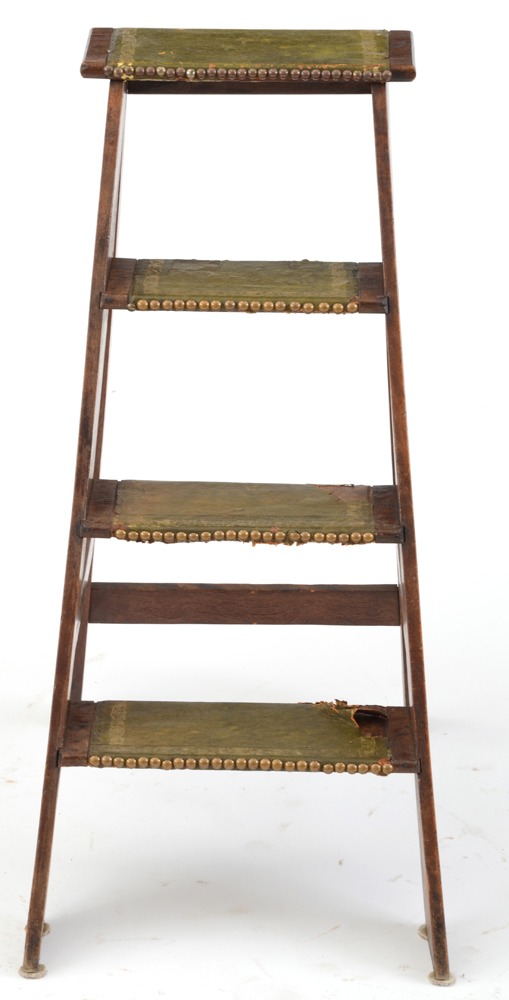 Antique Mahogany Library Steps