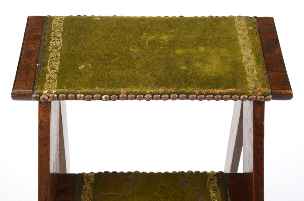 Antique Mahogany Library Steps