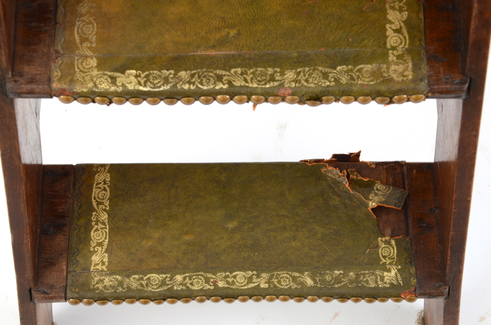 Antique Mahogany Library Steps