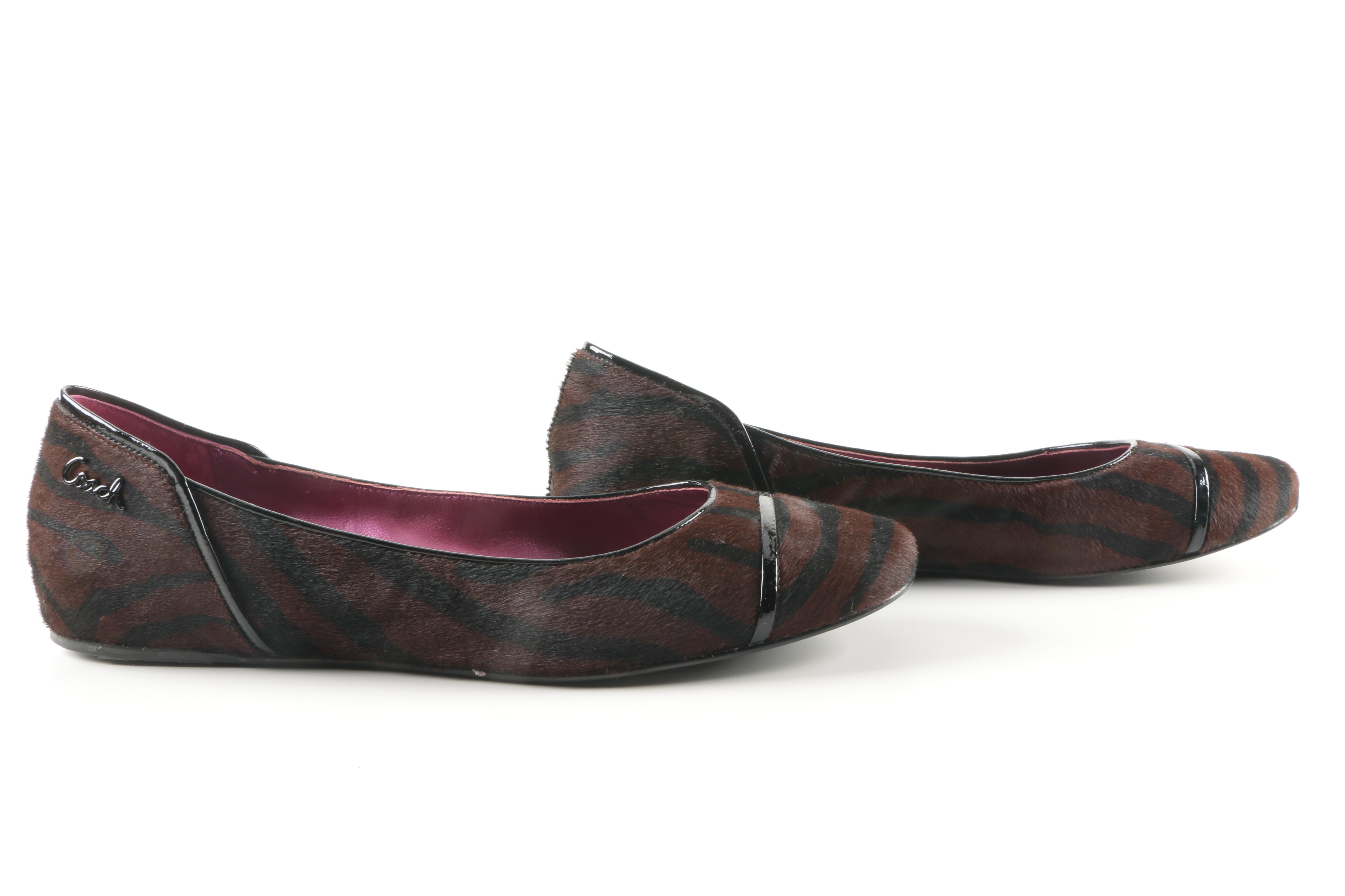 Pair of Coach Poppy Haircalf Ballet Flats