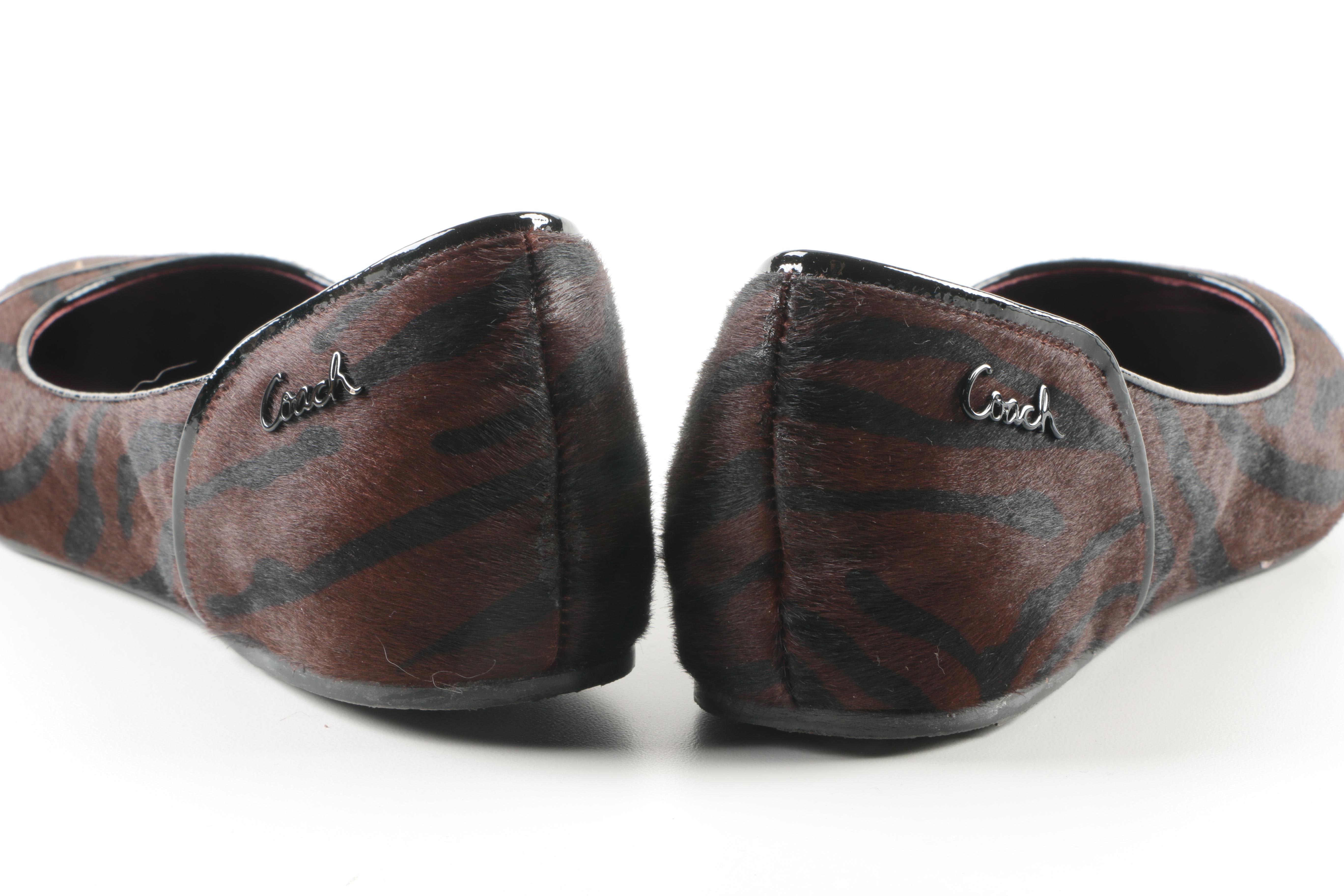 Pair of Coach Poppy Haircalf Ballet Flats