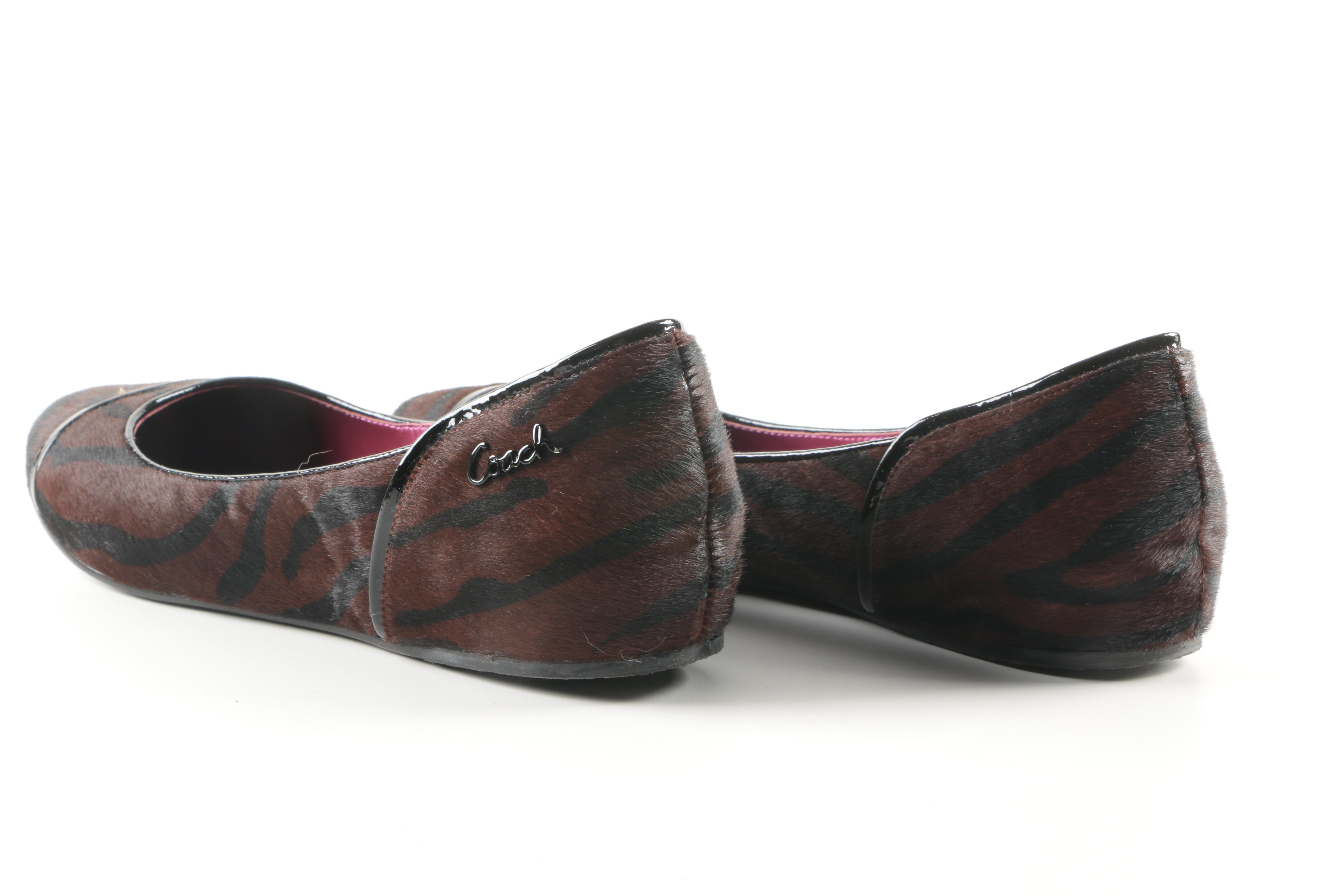 Pair of Coach Poppy Haircalf Ballet Flats