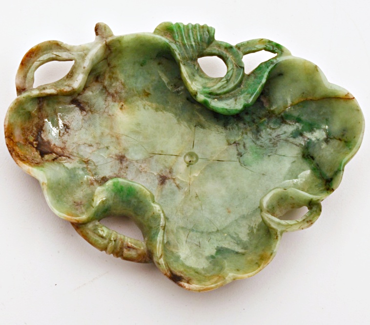 Pair of late 19th Century Chinese Jadeite Brush Wash Bowls