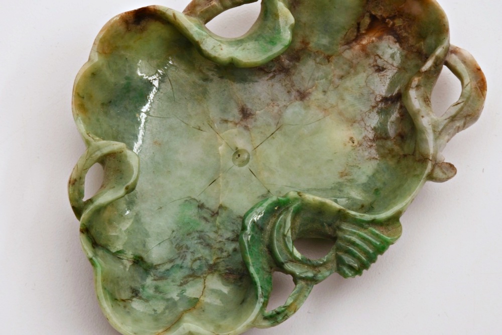 Pair of late 19th Century Chinese Jadeite Brush Wash Bowls