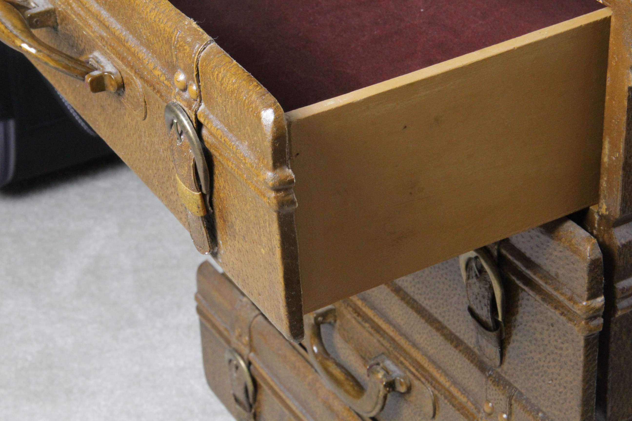 Stacked Luggage Chest of Drawers