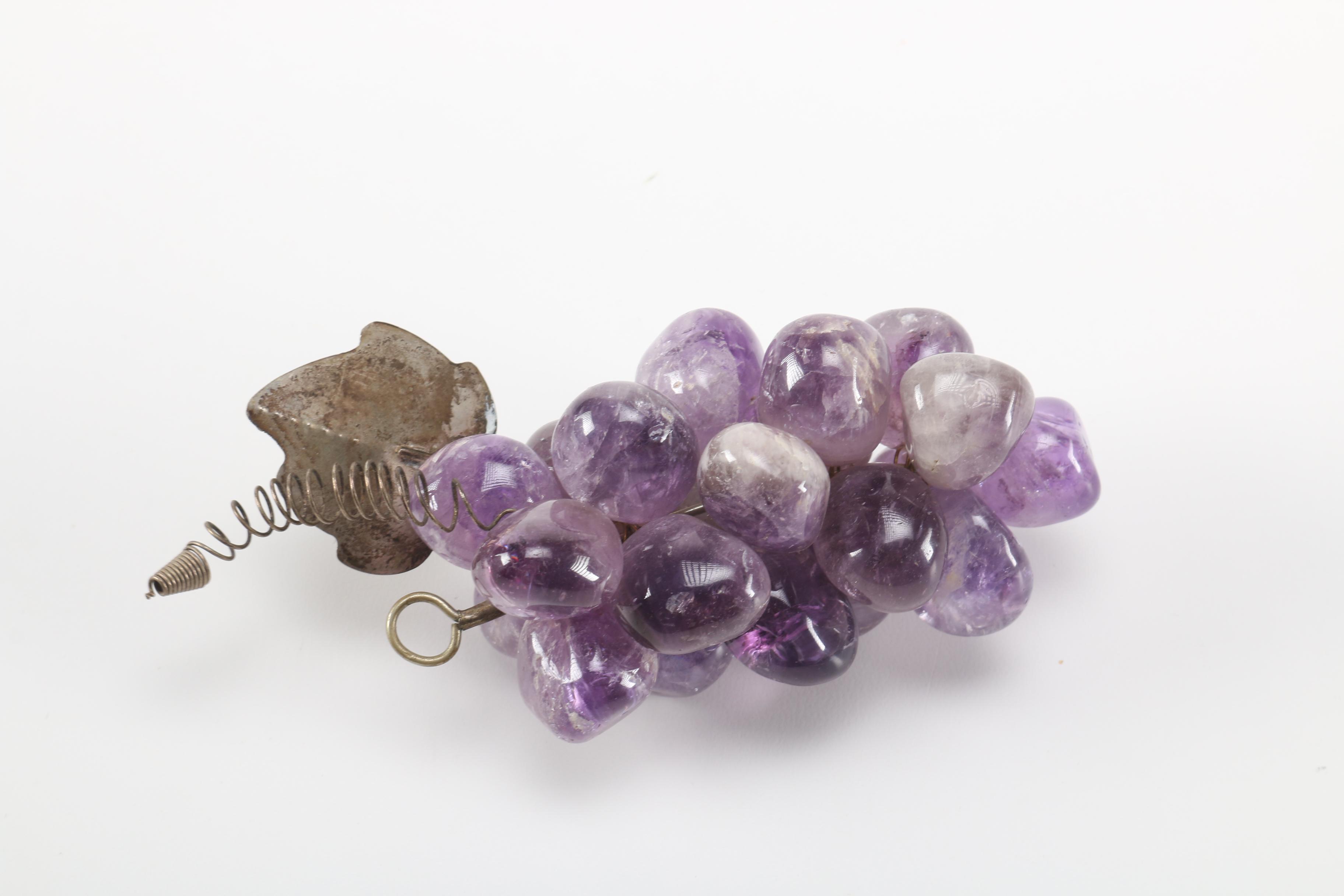 Amethyst Bunch of Grapes Sculpture
